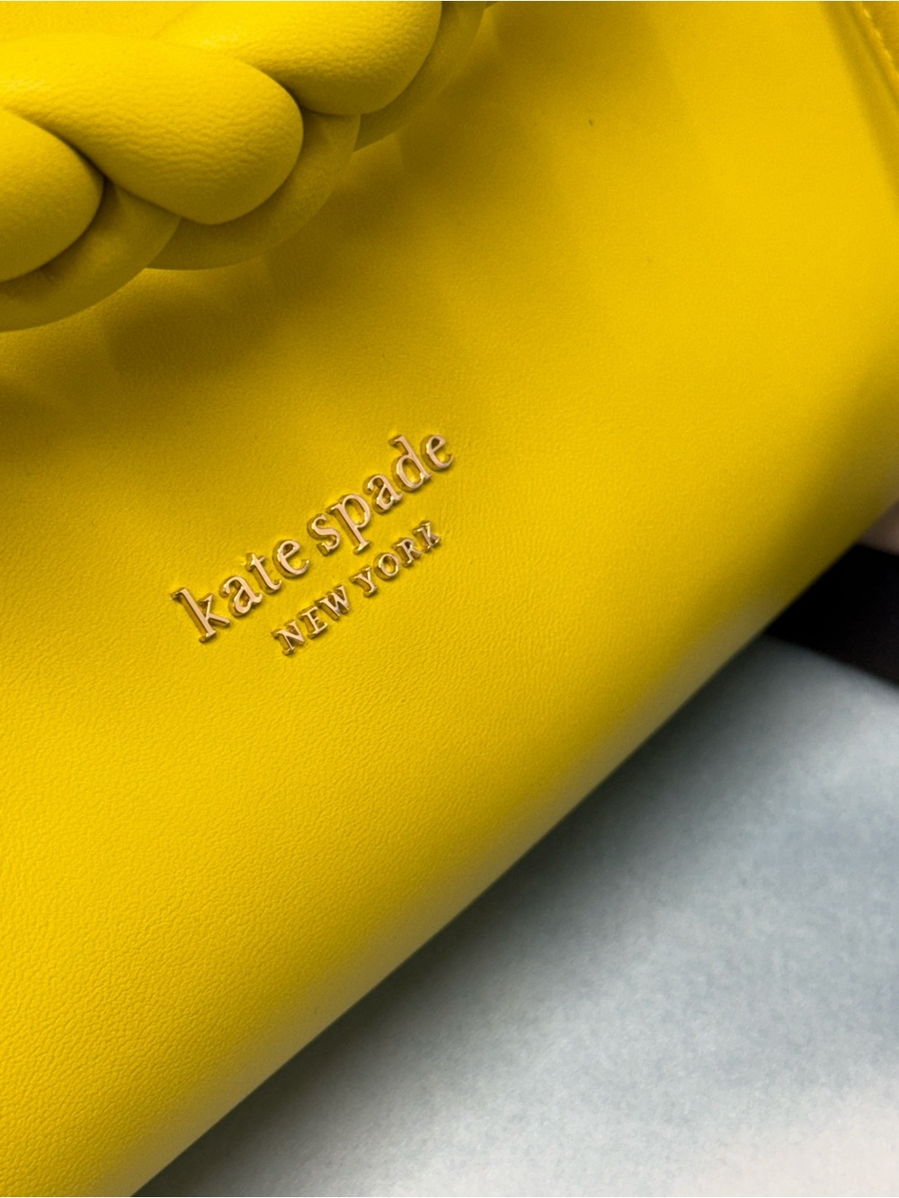 (new+tag) Kate Spade Meringue Shoulder / Crossbody Lime Yellow Braided-Handle - Picture 4 of 14